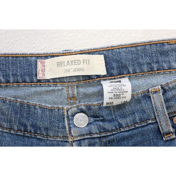 Levi's 550 Relaxed Fit Straight Blue Denim Jeans Rugged Mens Sz 40 x 30 - Picture 6 of 9